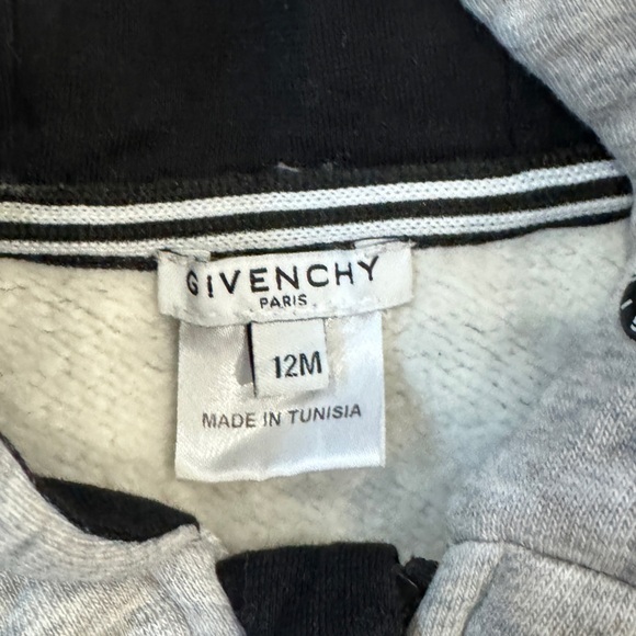 Givenchy Toddler Gray Split Logo Zip Up Top (12M) - Picture 5 of 6